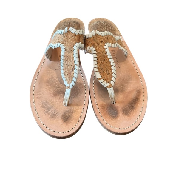 Jack Rogers Jackie Cork White Leather Sandals - Picture 5 of 6
